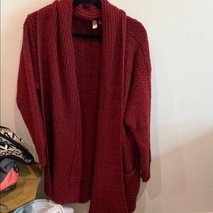 Pilcro Deep Red Women's Cardigan